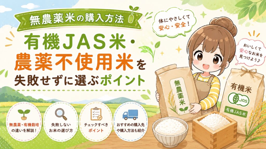無農薬米の購入方法｜有機JAS米・農薬不使用米を失敗せずに選ぶポイント
